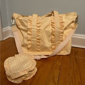 Stoney Clover Lane Ruffle Tote in Sunflower with Pouch